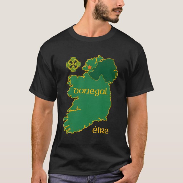 Camiseta Donegal Ireland Vacay Viagem Map Tourist Celtic (Frente)
