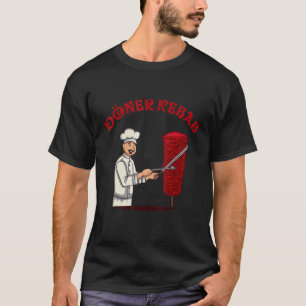 Camiseta Döner Kebap Cook Clássico Com Kebab Spit E Knife