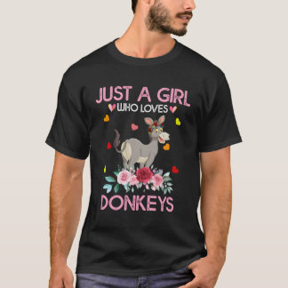Camiseta Donkey Amante de os animais Deu Apenas Uma Menina