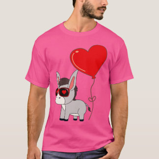Camiseta Donkey com Dia de os namorados de balão