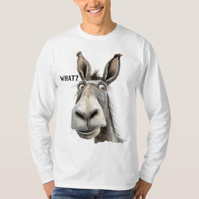 Camiseta Donkey confuso dizendo o quê? (Frente)