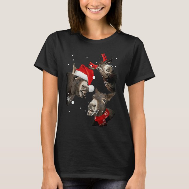 Camiseta Donkey cute xmas santa (Frente)