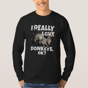 Camiseta Donkey Farmer Donkey Mule Eu Amo Muito Donkeys O