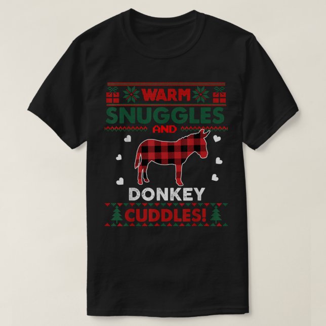 Camiseta Donkey Lover Natal Xmas Donkey Natal Feio (Frente do Design)