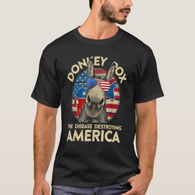 Camiseta Donkey Pox A Doença Destruindo a América Donkeypo (Frente)