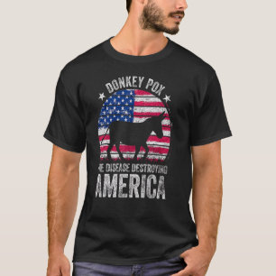 Camiseta Donkey Pox A Doença Destruindo A Bandeira Dos Eua