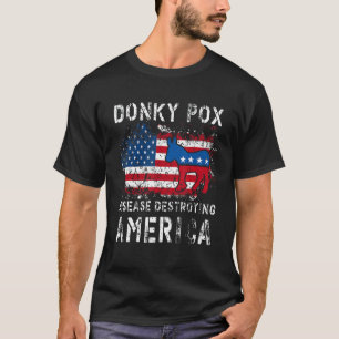 Camiseta Donkey Pox Doença Destruindo Democrata Americano
