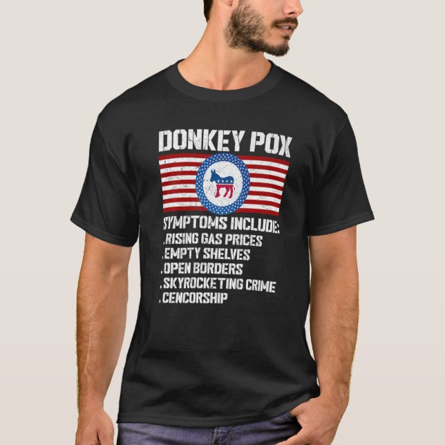 Camiseta Donkey Pox Sintomas Conservador Republicano (Frente)