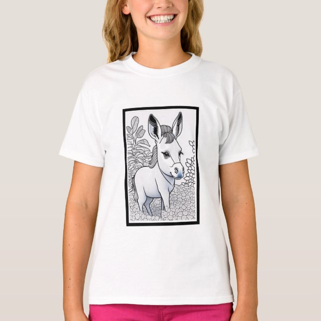 Camiseta Donkey Puppy Dreams: Desenho de Impressão de camis (Frente)