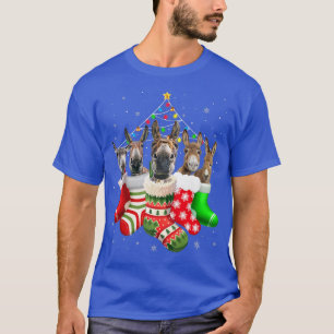 Camiseta Donkeys Em Meias De Natal Pajama Para Donke