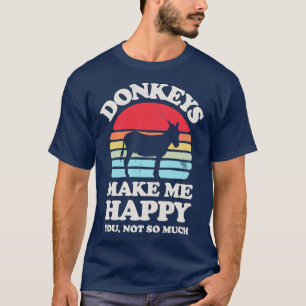 Camiseta Donkeys Faz-me feliz sunset Retro para Homens Mulh