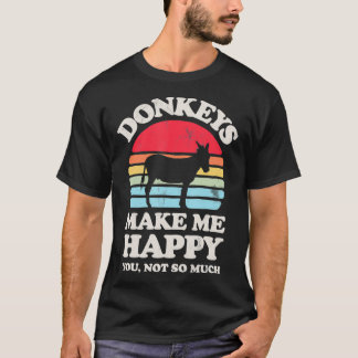 Camiseta Donkeys Me Faz Feliz Engraçado Donkey Retro Vintag