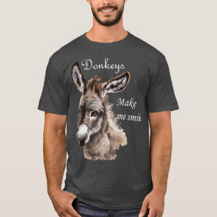 Camiseta Donkeys Me Faz Sorrir Miniatura Bonita Donkey Mini