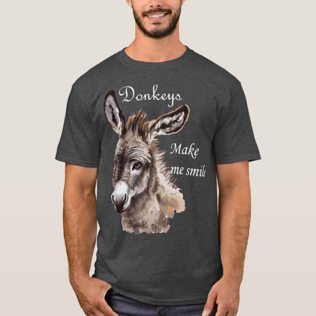 Camiseta Donkeys Me Faz Sorrir Miniatura Bonita Donkey Mini (Frente)