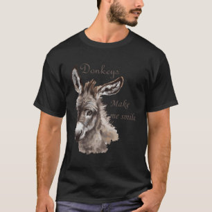 Camiseta Donkeys Me Faz Sorrir Miniatura Bonita Donkeytail