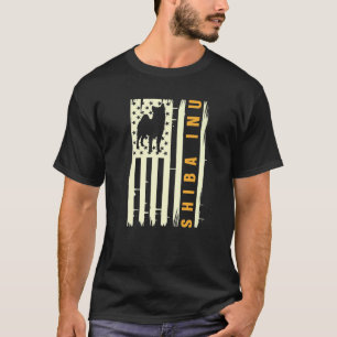 Camiseta Dono da bandeira americana Shiba Inu Shiba Inu Inu