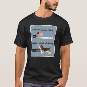 Camiseta Dono de Basset Hound Piada de Yoga Boba Exercício 