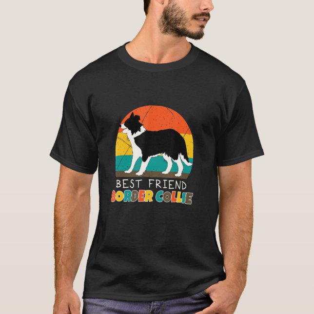 Camiseta Dono de Cachorro Amigo Border Collie (Frente)