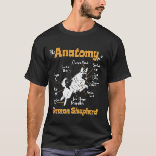 Camiseta Dono de Cachorro ANATOMIA DE UM PASTOR ALEMÃO Cach