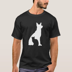 Camiseta Dono de Cachorro Cachorro  Gato   Silhueta de Cach