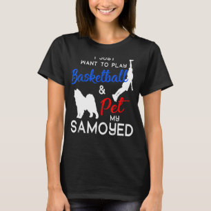 Camiseta Dono de Cachorro de Basquete Engraçado Samoyed, Xm