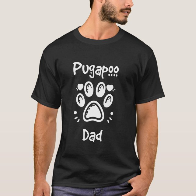 Camiseta Dono de Cachorro Pugapoo Pai Poodle Pug Mistura (Frente)