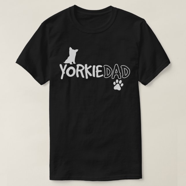 Camiseta Dono de Cachorros Engraçado do Yorkie Pai (Frente do Design)