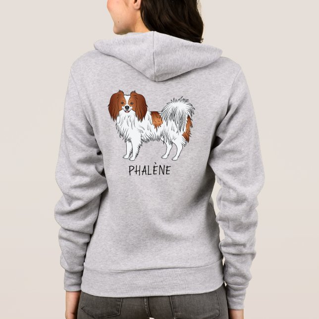 Camiseta Dono de Cão Phalène Vermelho e Branco ou Amante de (Verso)