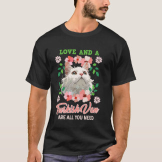 Camiseta Dono de Gato AMOR E UM VAN TURCO É TUDO O QUE VOCÊ