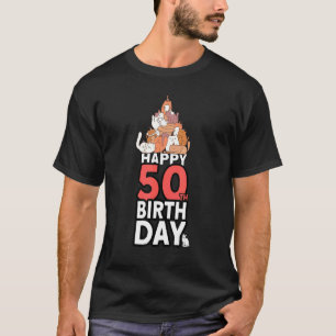 Camiseta Dono de Gato de 50 Anos Gato Aniversário de 50 an