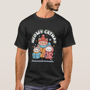 Camiseta Dono de Gato de Natal Feliz Natal Gatinho San