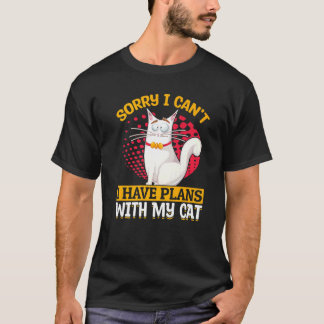 Camiseta Dono de Gato Desculpe Não Posso Tenho Planos Com M