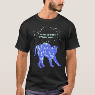 Camiseta Dono de Gato Diversão Estou Farto de Ficar Lá