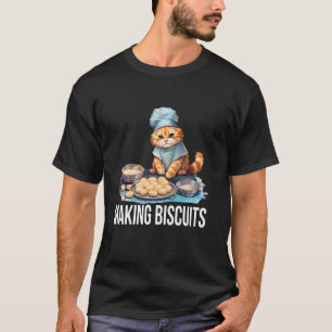 Camiseta Dono de Gato Divertido Mãe Pai Fazendo Biscoitos