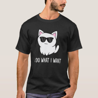 Camiseta Dono de Gato Eu Faço o Que Quero Gato Engraçado