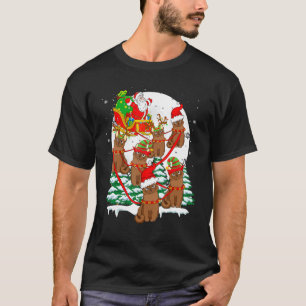Camiseta Dono de Gato no Natal Rena de Papai Noel Gatos Bir