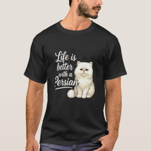 Camiseta Dono de Gato Persa A vida é melhor com meu gato pe