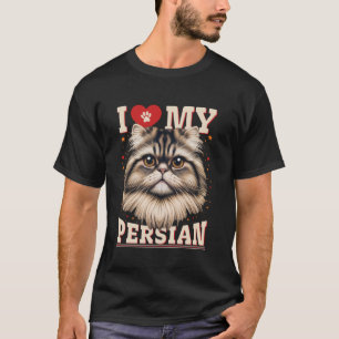 Camiseta Dono de Gato Persa EU AMO MEUS Amantes de Gatos PE