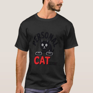 Camiseta Dono de Gato Preto Engraçado Servo Pessoal do Gato