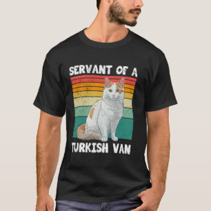 Camiseta Dono de Gato SERVO DE UM GATO TURCO VAN Vintage Di