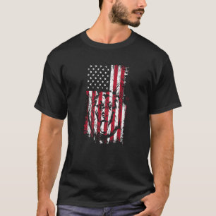 Camiseta Dono de Pastor Alemão Bandeira dos EUA Bandeira da