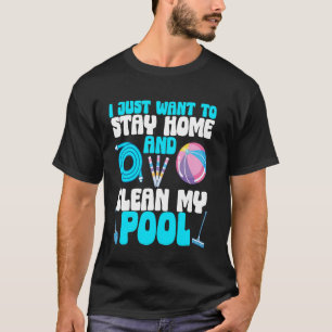 Camiseta Dono de piscina elevada engraçado manutenção terap