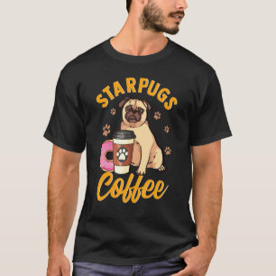 Camiseta Dono de Pug de Café Starpugs Impressão de Pata