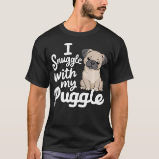 Camiseta Dono de Puggle Amante de Cachorro Filhote de Pug