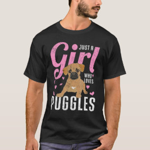 Camiseta Dono de Puggle Cachorro Garotas Mulheres Animal de