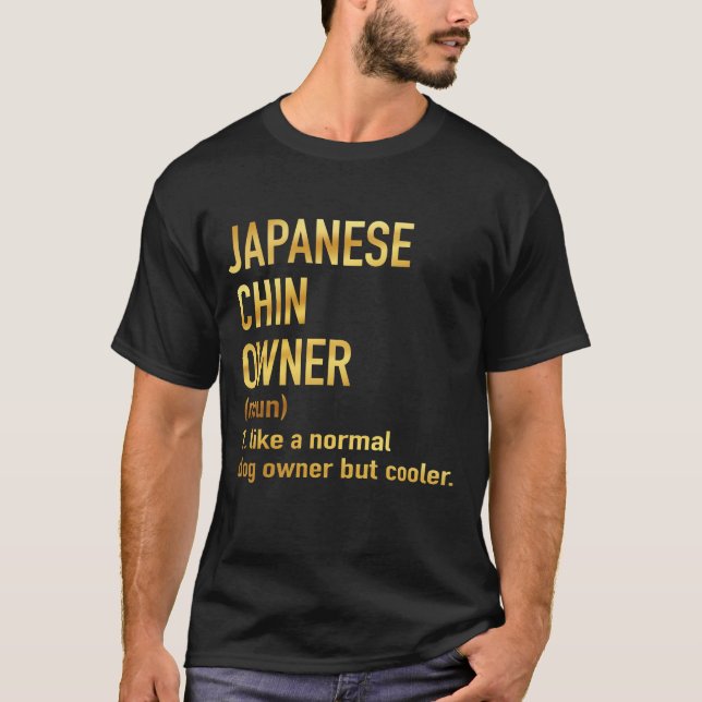 Camiseta dono de queixo japonês como um dono normal de cach (Frente)