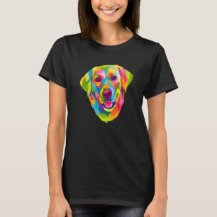 Camiseta Dono de Retrato Colorido Pop de Golden Retriever
