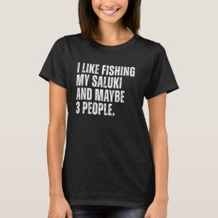 Camiseta Dono de Saluki Amante de Pesca Pai de Cachorro Eng
