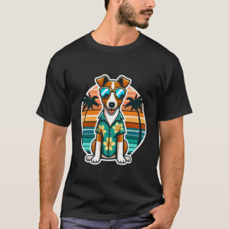 Camiseta Dono de Smooth Fox Terrier Vibrações de Verão Féri