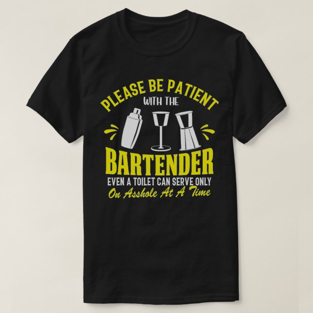 Camiseta Dono do Bar do barman Funny Bartending - Presente (Frente do Design)